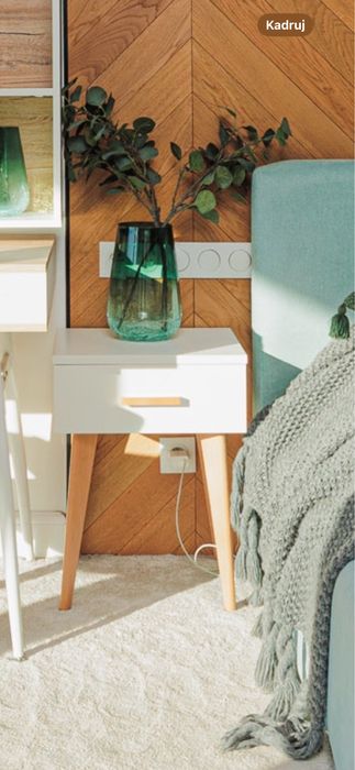 2 szafki nocne z szufladą białe