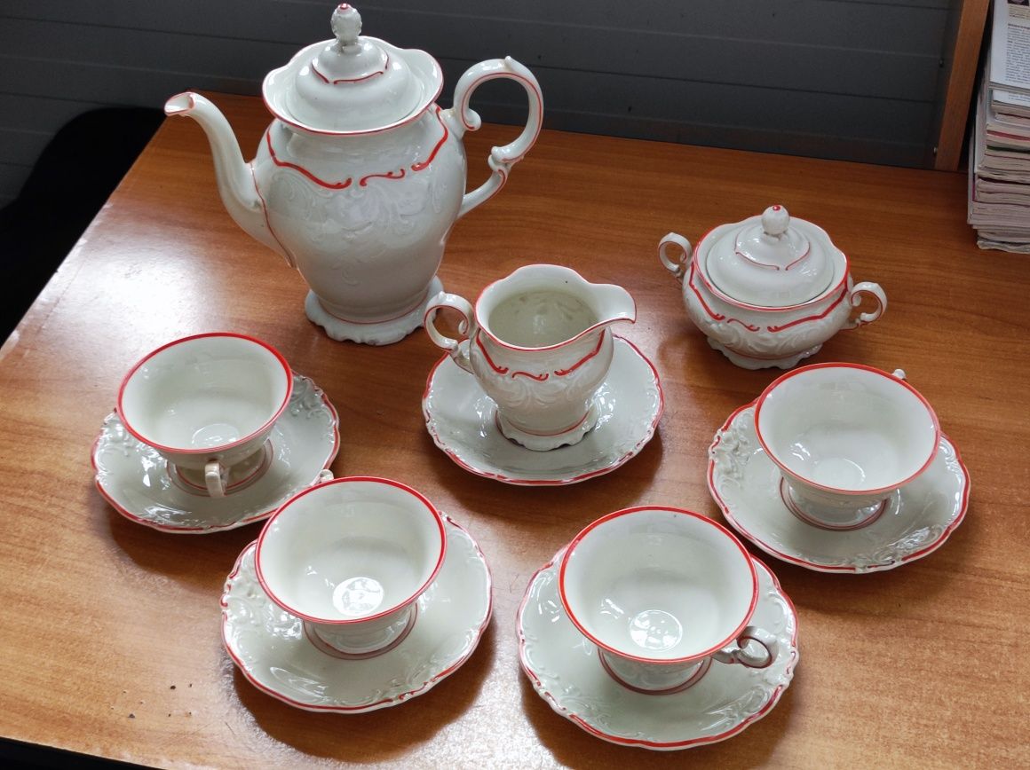 Serwis kawowy herbaciany KPM lata 45-50 porcelana