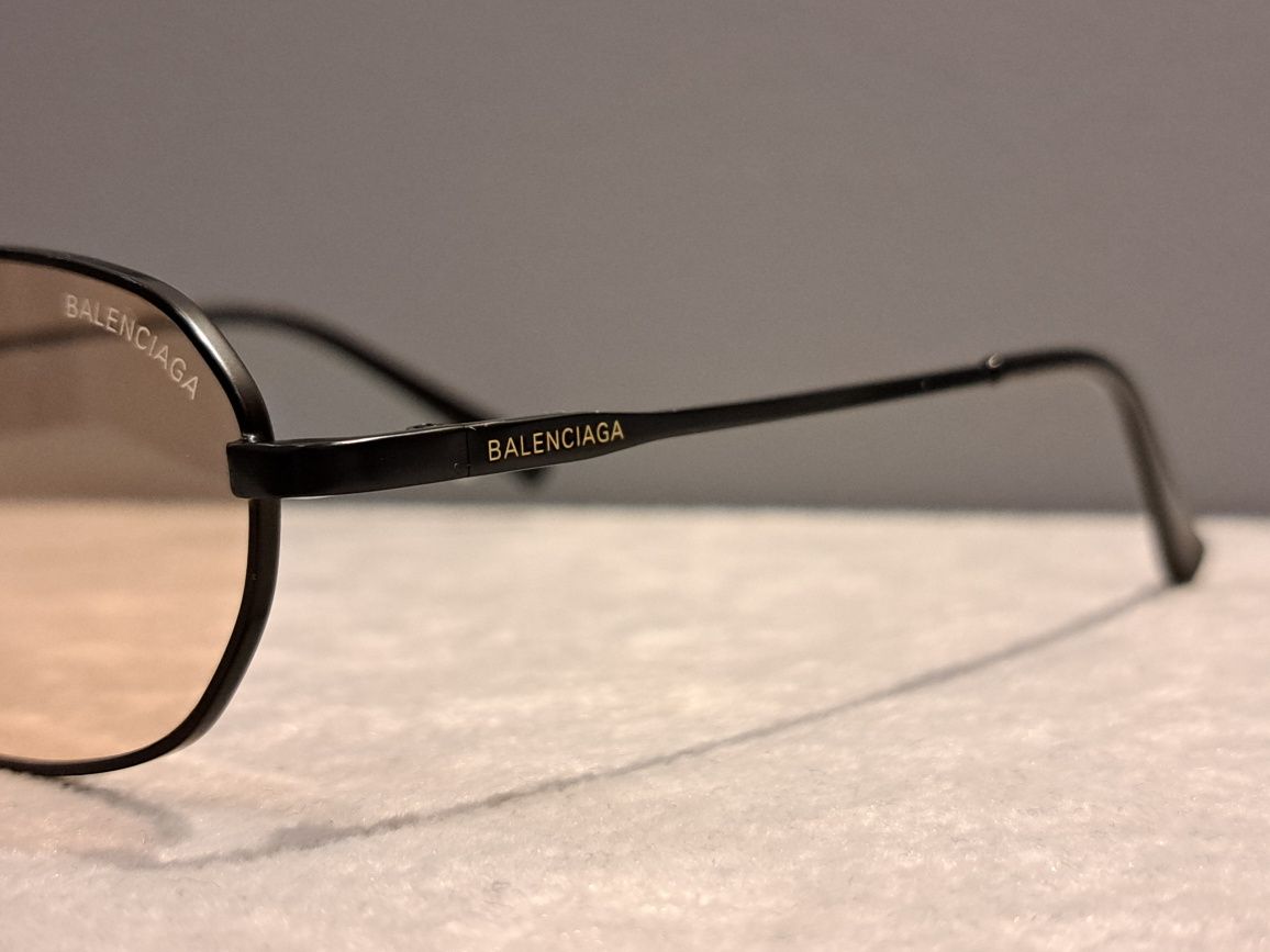 BALENCIAGA czarne nowe modne okulary unisex damskie logo
