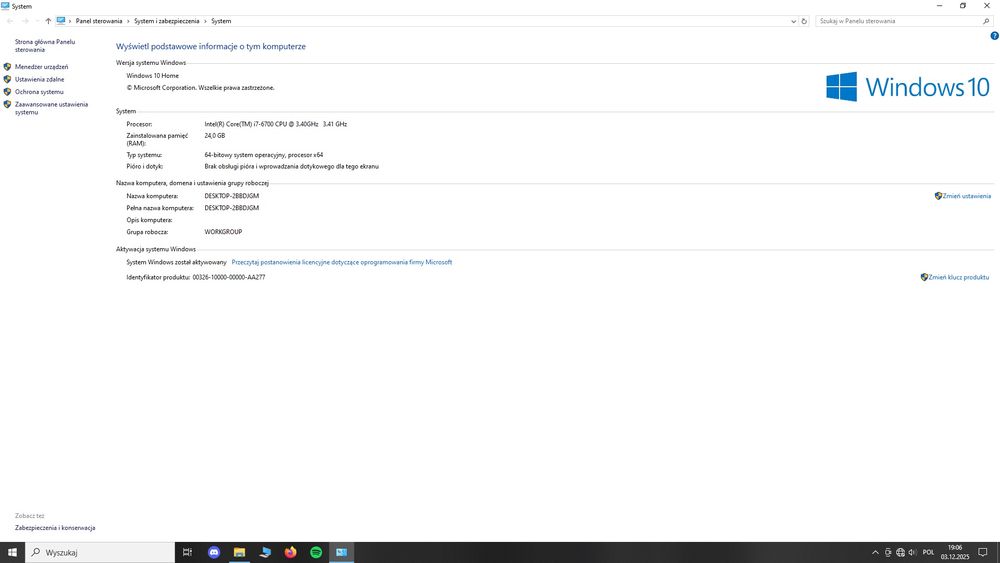 Komputer stacjonarny I7-6700 - GTX 970 - 24GB Ram DDR4