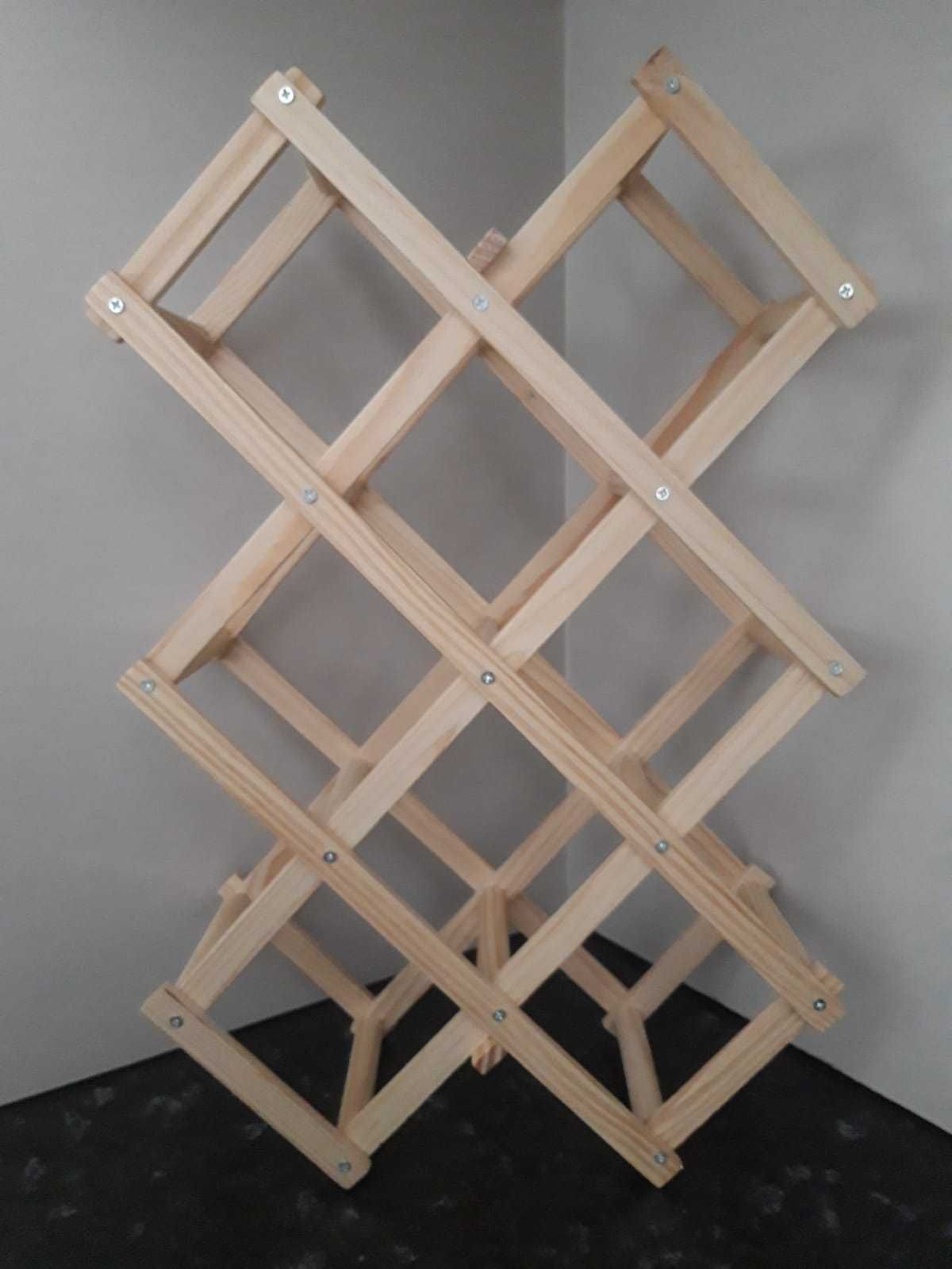 Garrafeira Kasa dobrável em madeira/bambu para 10 garrafas