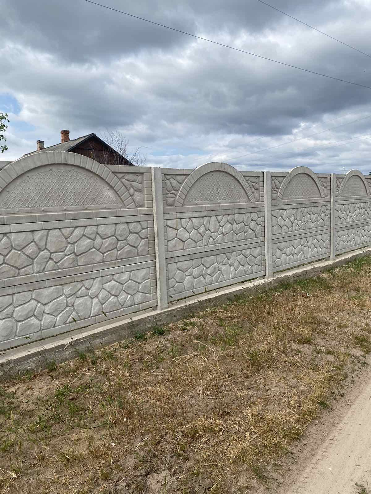 Блоки парканні європаркан бетонний бруківка блок рваний цегла