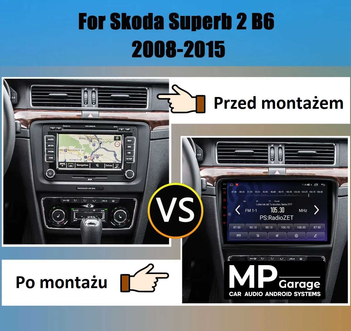 Nawigacja Skoda Superb II Android CarPlay/AA Qled LTE Montaż Gwarancja