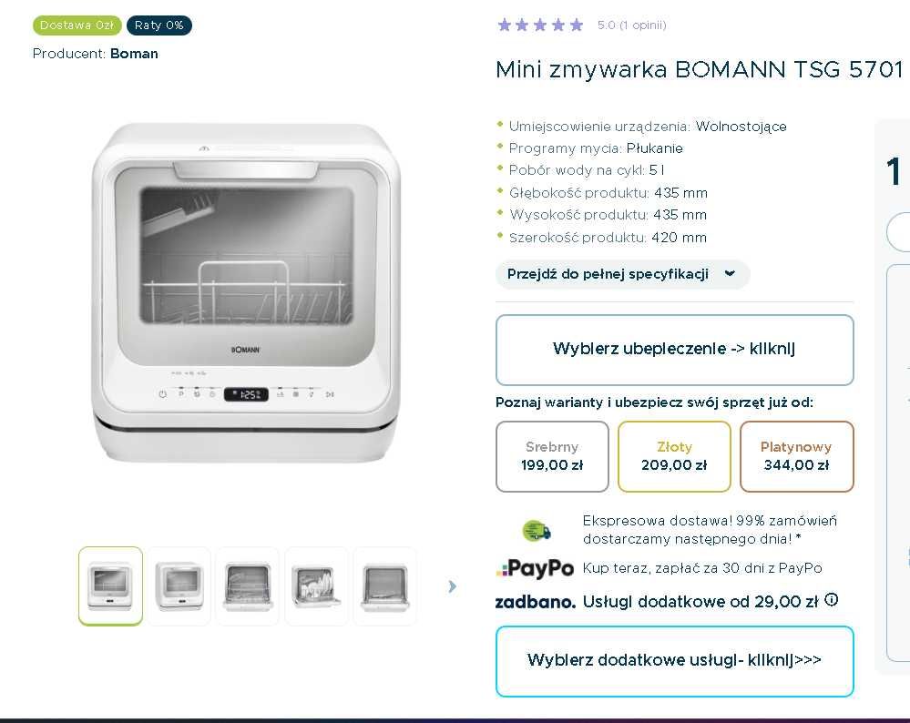 Mini zmywarka BOMANN TSG 5701