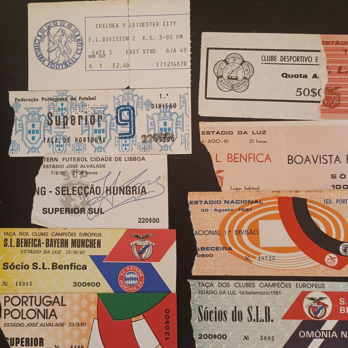 Bilhetes futebol antigos