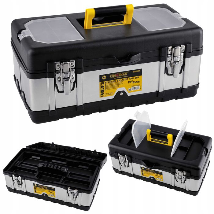 Skrzynka Narzędziowa Skrzynka akcesoria Stalowa 3 Warstwowa Z Zamkami