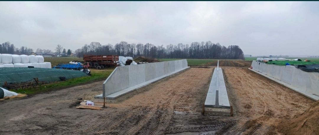 Betonowy silos na kiszonkę, prefabrykowany silos, mur oporowy, ściana
