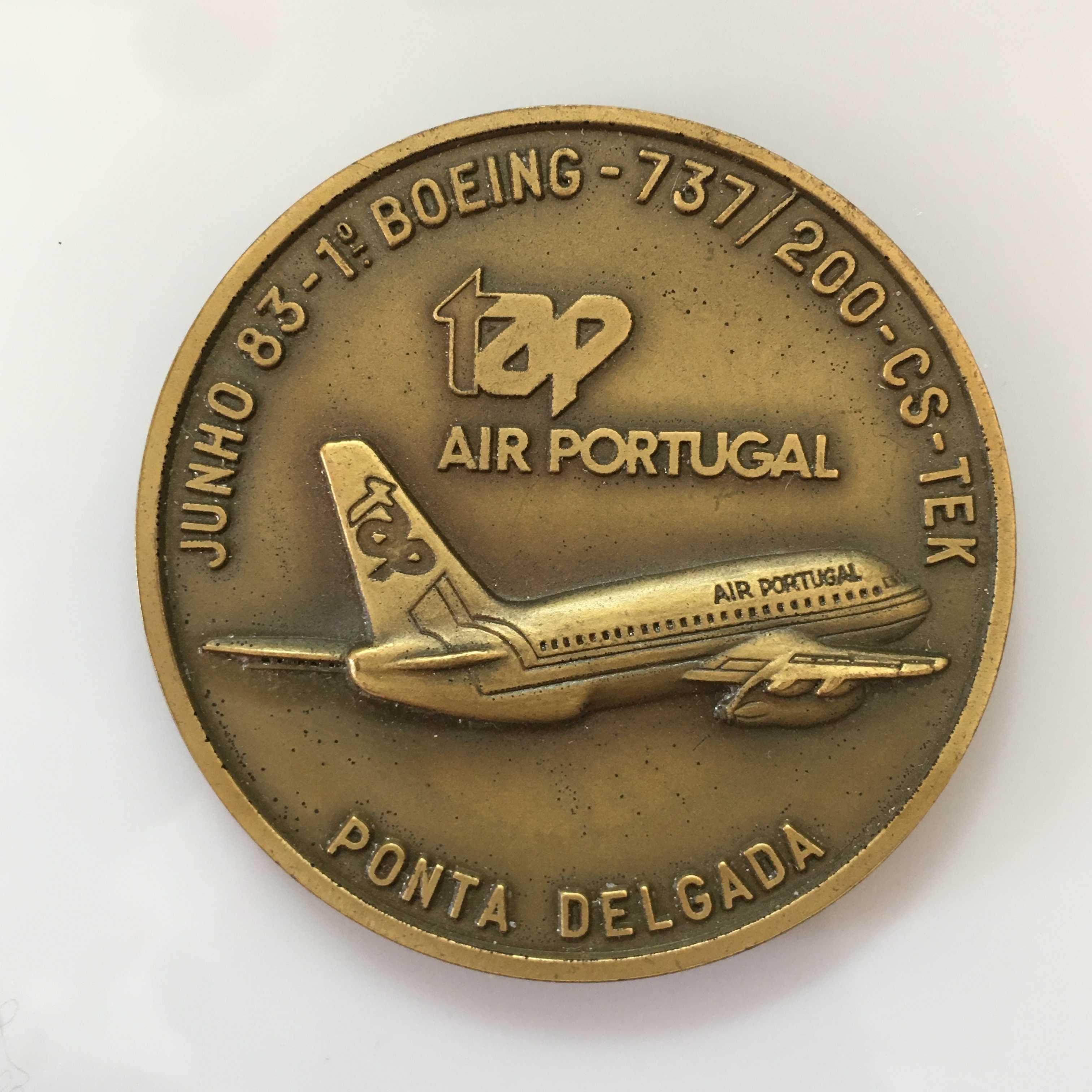 Medalha TAP - 1º. Boeing 737 - Ponta Delgada