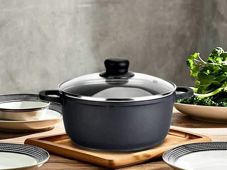 ZESTAW GARNKÓW Indukcja Gaz Piekarnik Powłoka Non-Stick 7 ELEMENTÓW