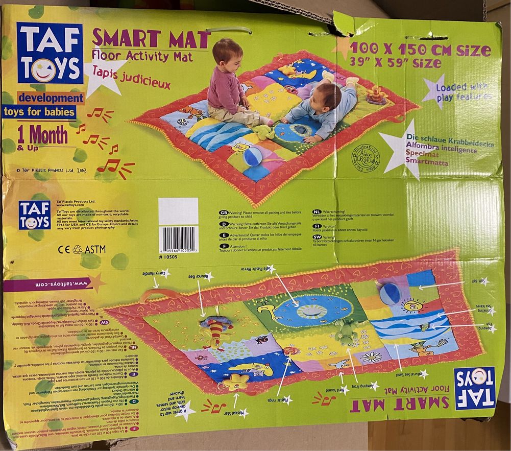 Mata edukacyjna dla dzieci taf toys 150x100cm + zabawki