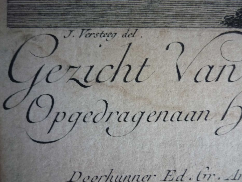 Miedzioryt grafika Ulrecht z 1773 roku P. Deret, J. Versteeg