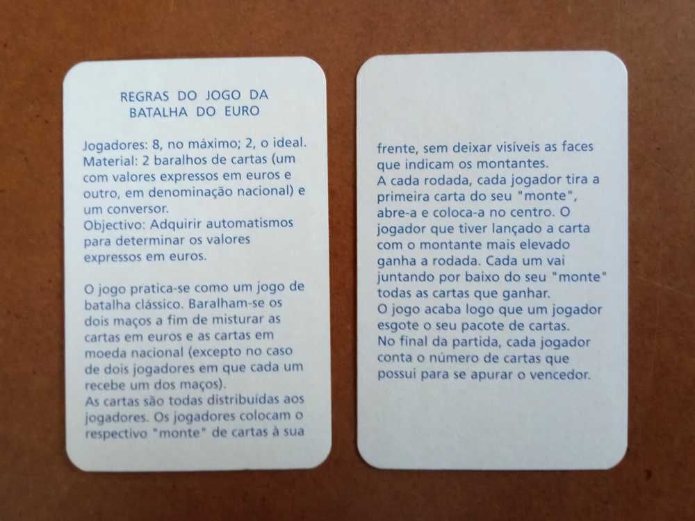 Jogo De Cartas - Batalha Do Euro