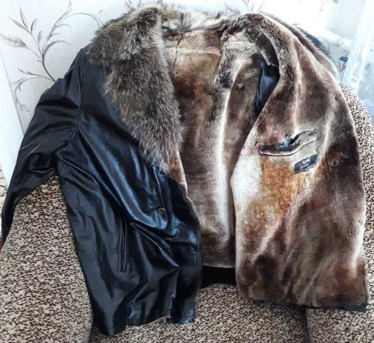 Куртка кожаная на натуральном меху, зимняя куртка, меховая дубленка