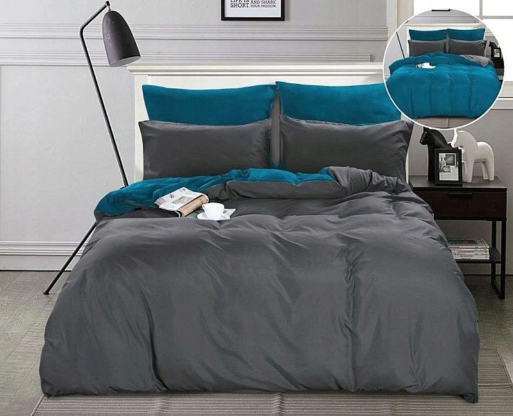 Pościel 200x220/3cz Satynowa Dwustronna Nowoczesna Komplet Bruni 04