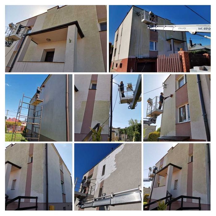 Malowanie natryskowe elewacji, wnętrz