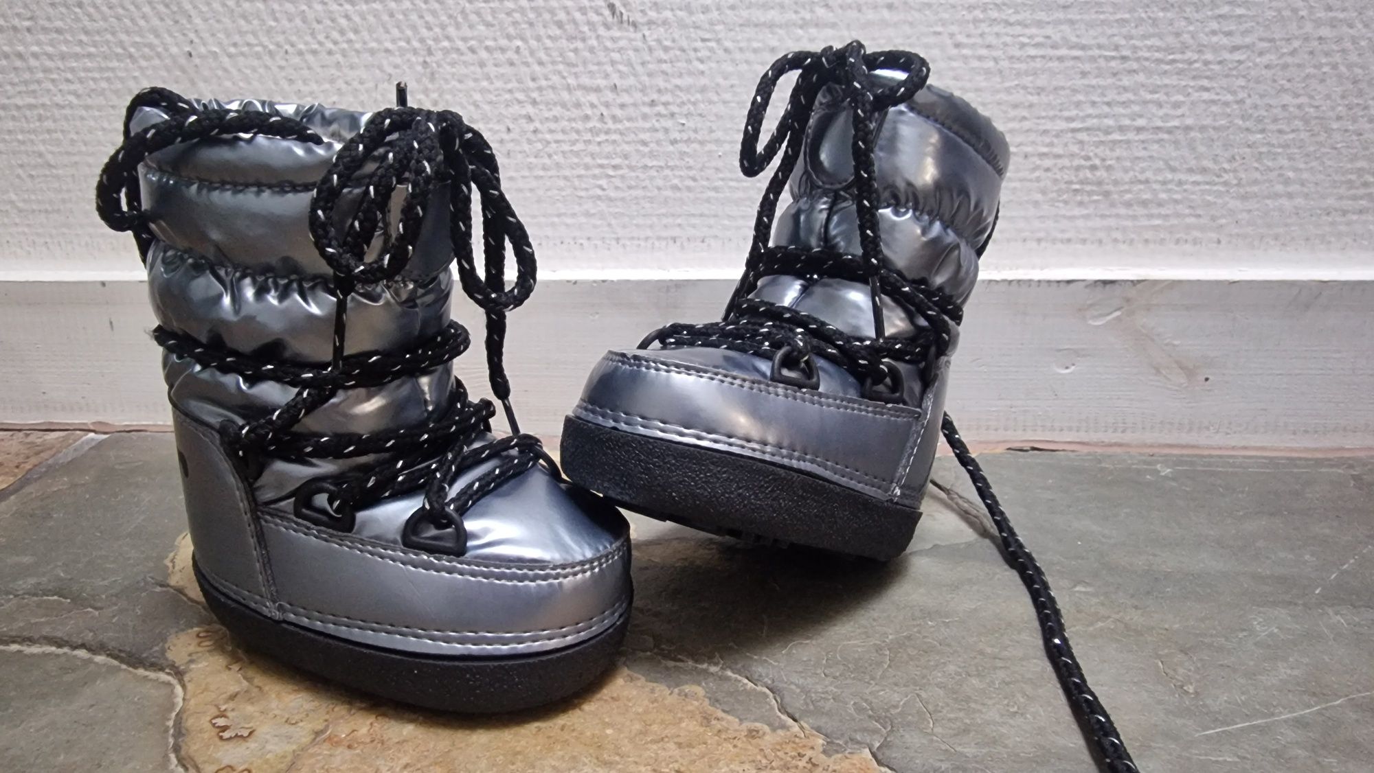 Buty BOOT srebrne śniegowce