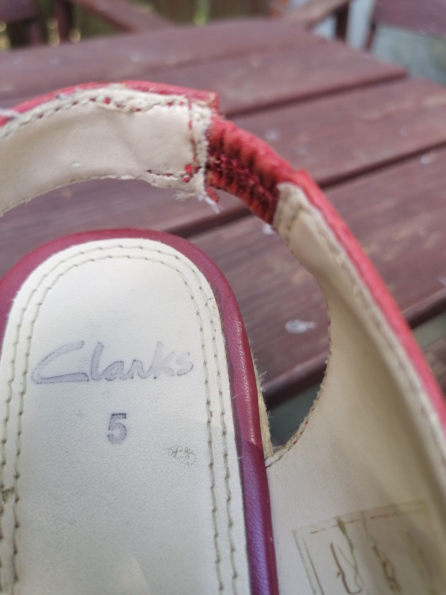 Clarks czerwone koturny rozmiar 5 (37)