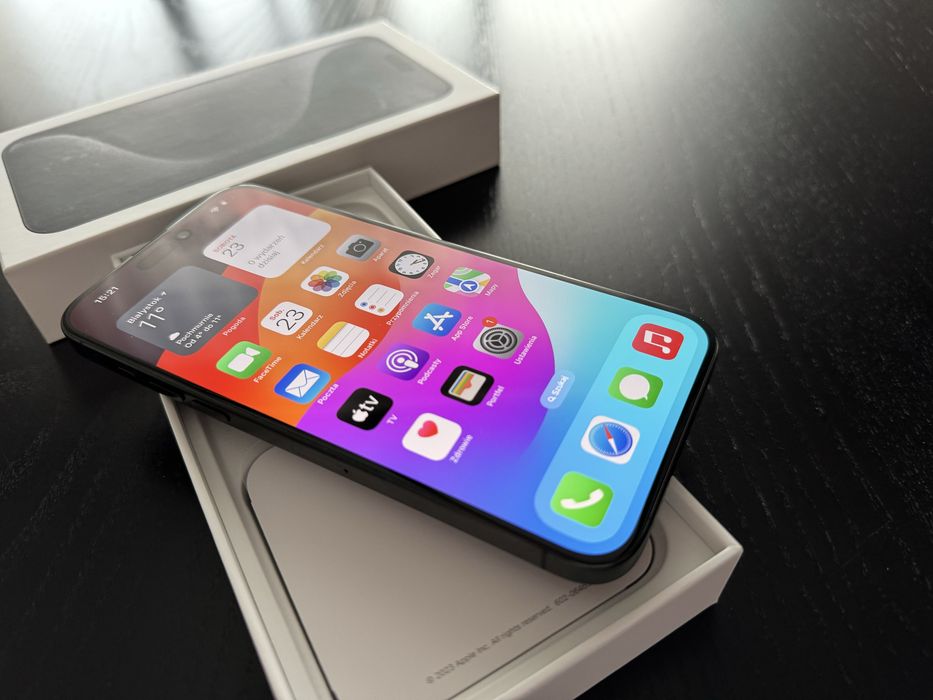 Iphone 15 pro max 256GB Black Titanium jak Nowy !!