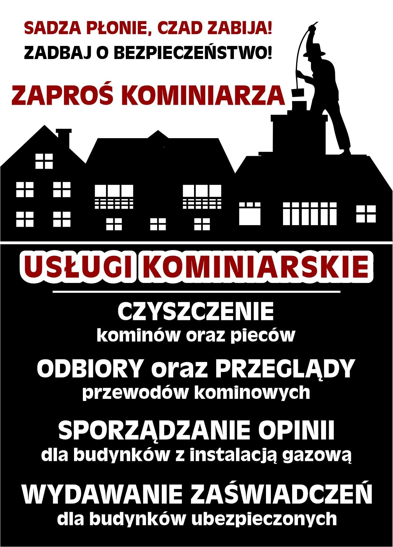 Kominiarz. Usługi kominiarskie. Czyszczenie, odbiory, opinie.