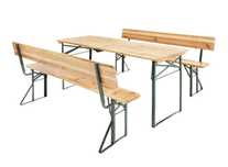 Mesa + bancos com encosto exterior jardim