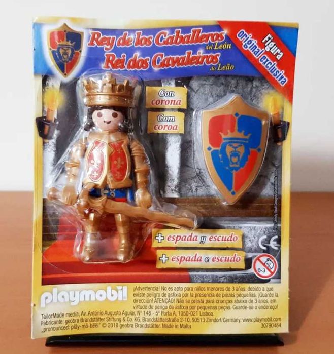 Playmobil - Rei dos Cavaleiros do Leão com coroa Espada e Escudo