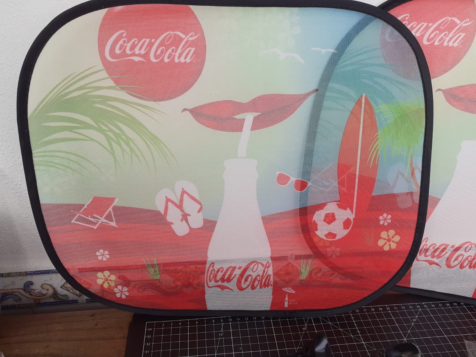 Protecção para janelas de carro. Para sol marca Coca-Cola