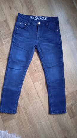 Теплі джинсові штани(фліс) на зріст 134