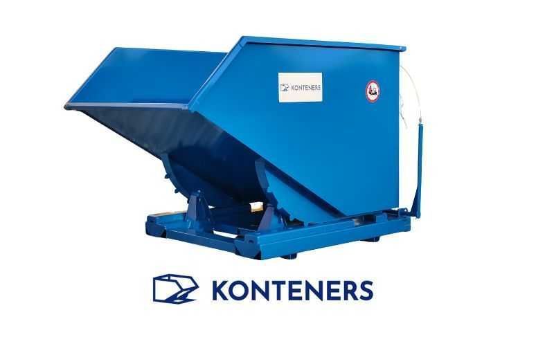 Kontener, pojemnik metalowy samowyładowczy wywrotka na widły 1m3 CNC