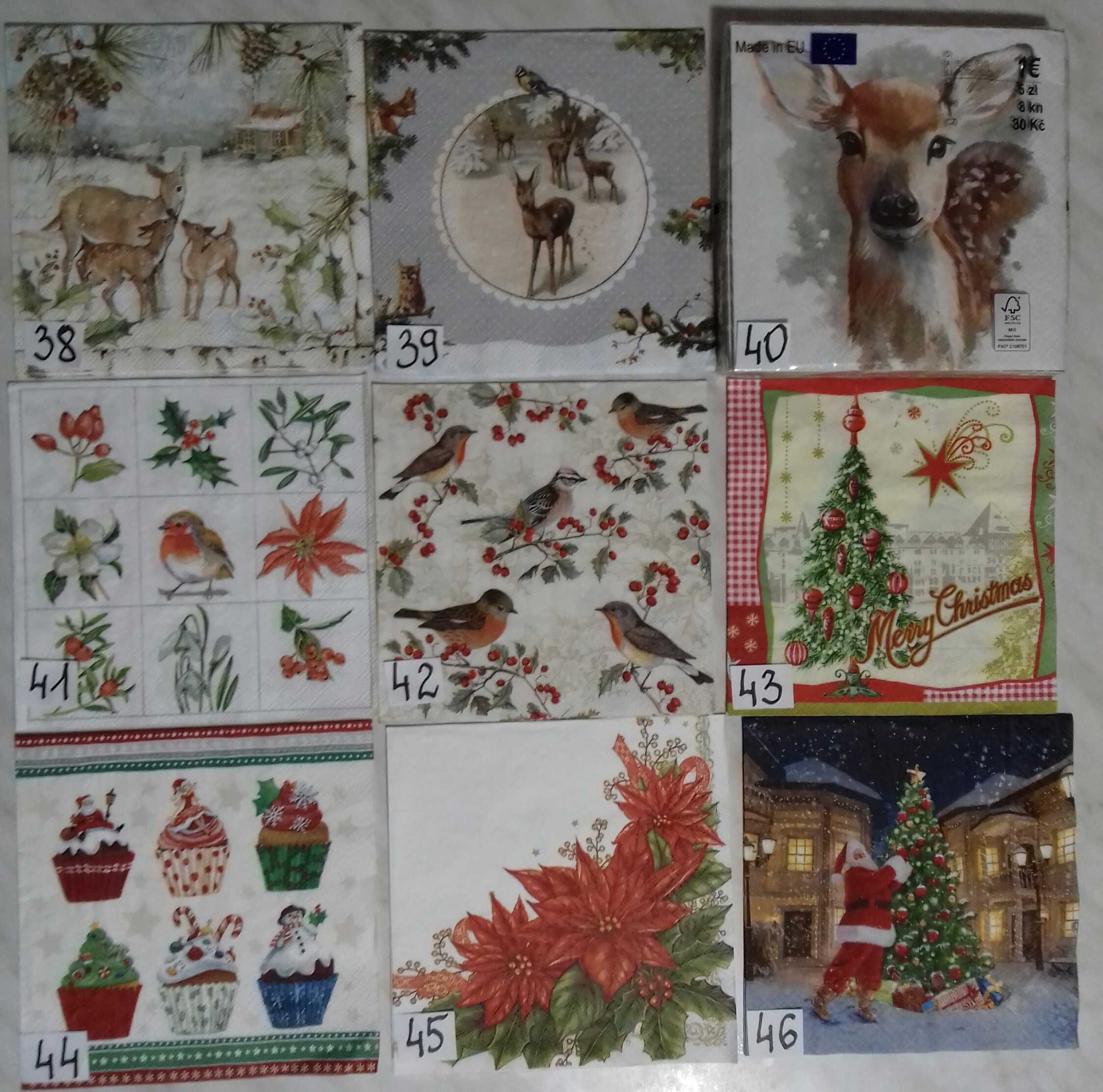 Serwetki decoupage świąteczne, zima, Boże Narodzenie zestaw A