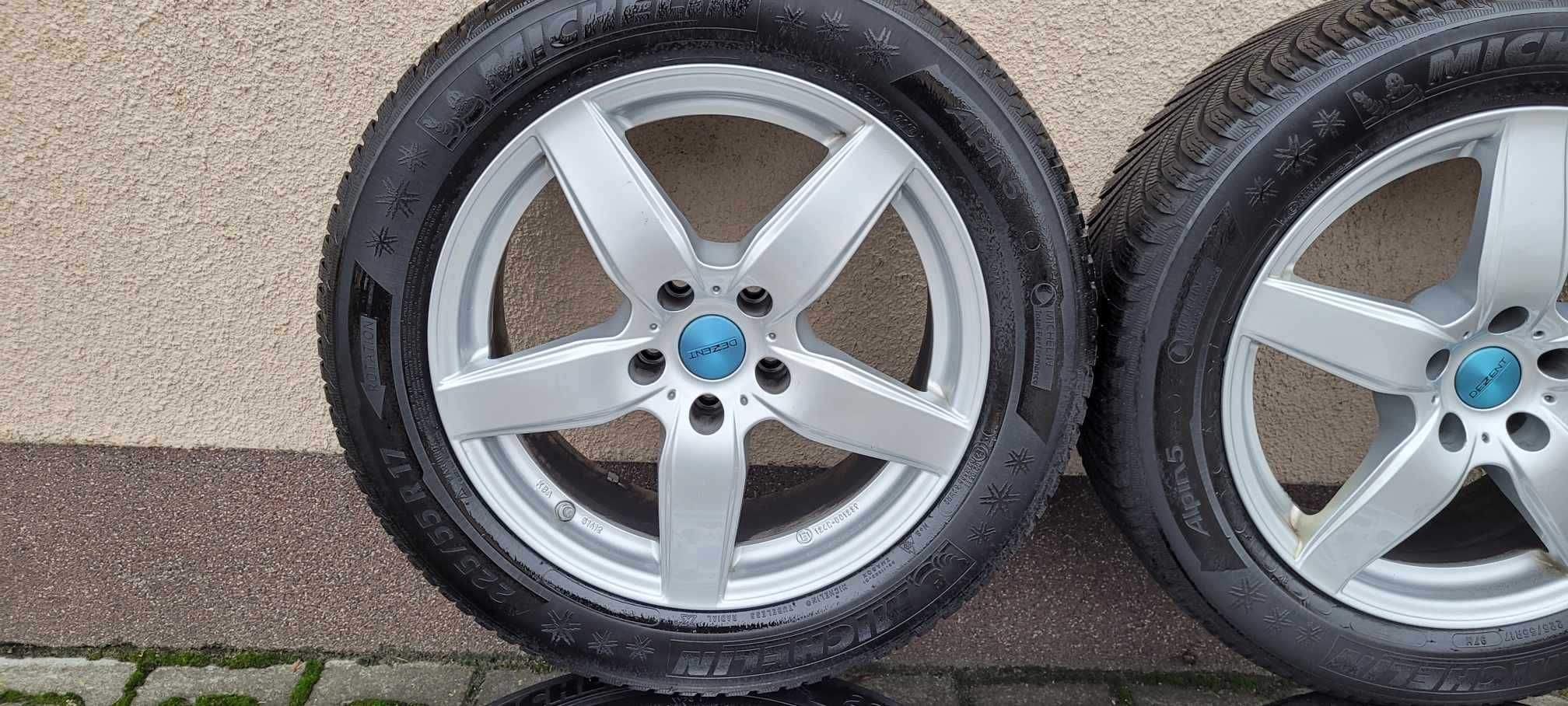 Alufelgi DEZENT 5X112 z oponami 225/55 R17 zima czujniki