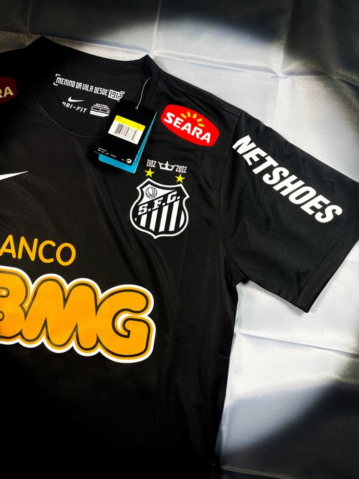 (M) Retro Czarna T-shirt #11 Neymar JR Santos Koszulka Sezonu 2011-12