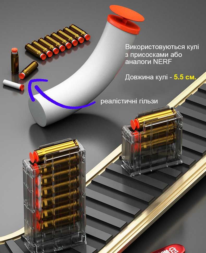 Дробовик іграшковий на кулях Nerf довжина 85 см червоний 4018575