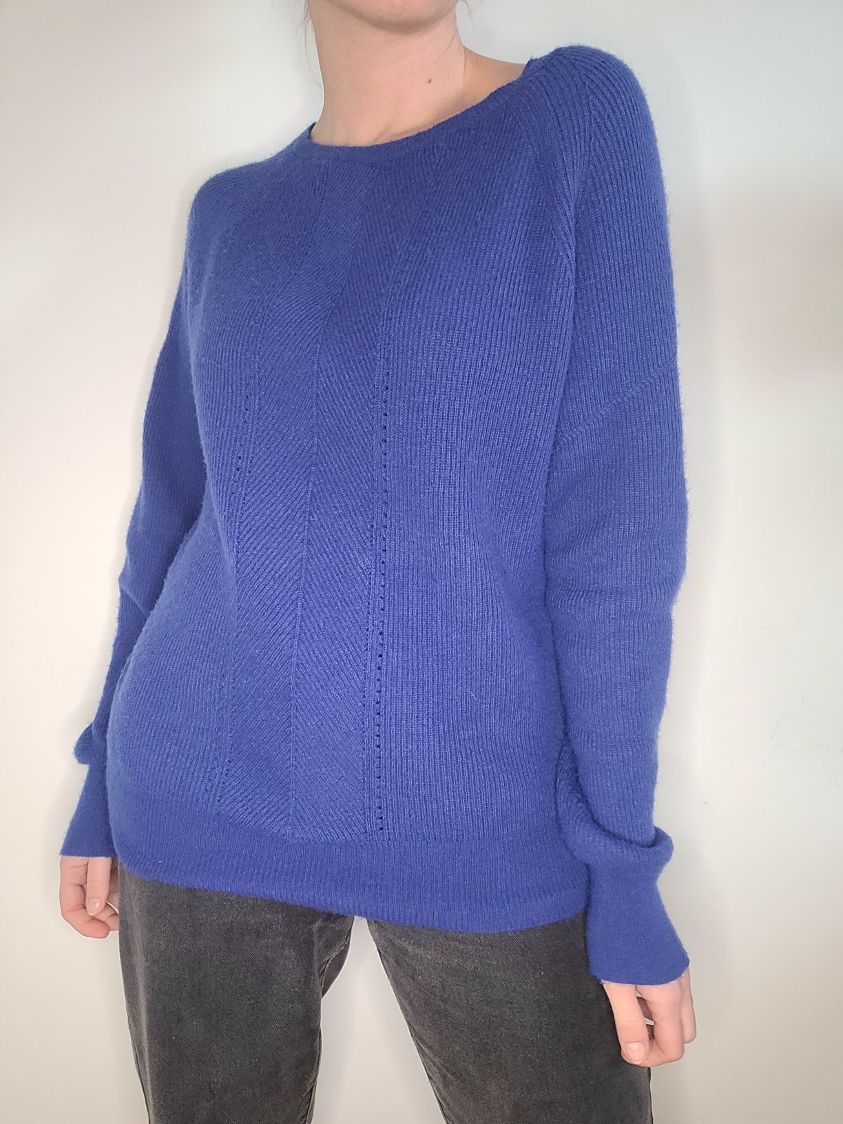 Chabrowy sweter oversize angora vintage