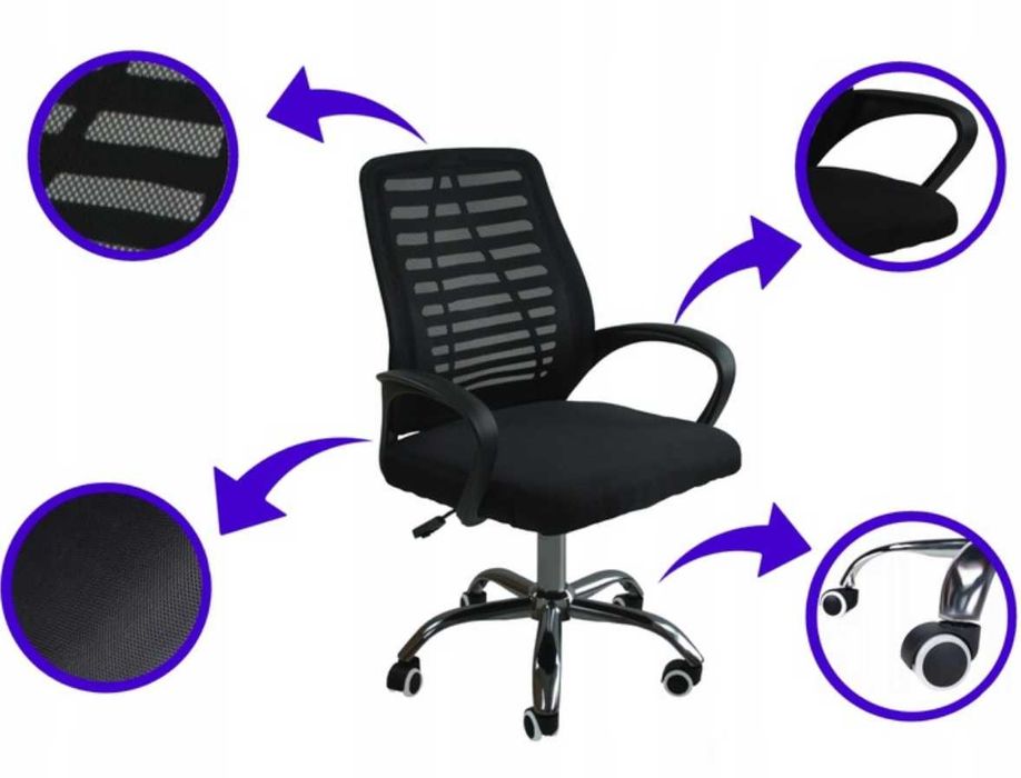 Nowy Fotel Biurowy Obrotowy Ergonomiczny do Komputera do Pracy Gry