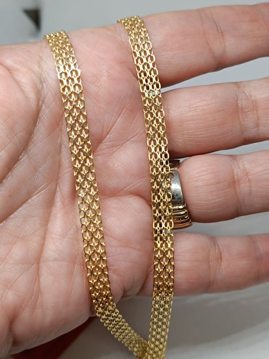 Złoty łańcuszek splot Bismark pełny długość 50cm, złoto próby 585