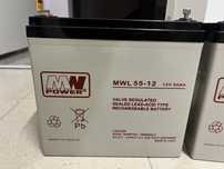 Akumulator MW AGM 12V 55Ah ups, lodz, kamper, piec,
