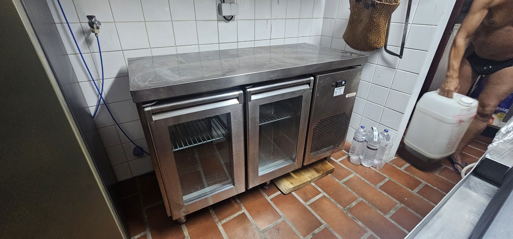 Bancada refrigerada portas de vidro