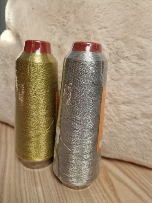 Nici metalizowane haft komputerowy srebro