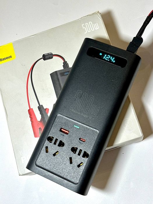 Інвертор Baseus 500Вт чистий синус 12V–220V для котла