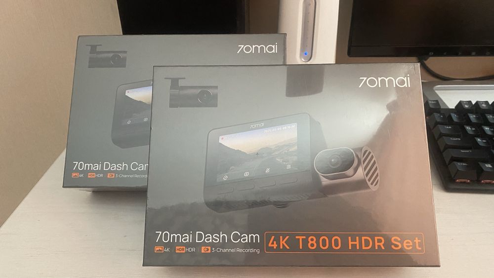 Видеорегистратор 70mai Dash Cam 4K T800 + RC24 (1080p) задняя +подарок