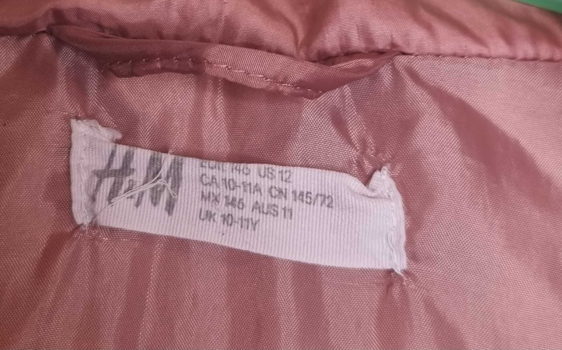 Kurtka przejściowa 146 cm H&M pudrowy róż