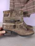 Dockers by Gerli ocieplane botki ankle boots z paskami w stylu boho 42