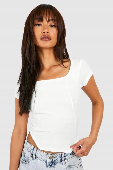 Boohoo 42 Xl Biały Top Klasyczny J28949