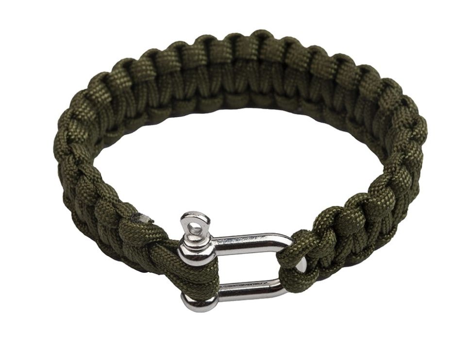 Bransoletka survivalowa paracord z szeklą BR002