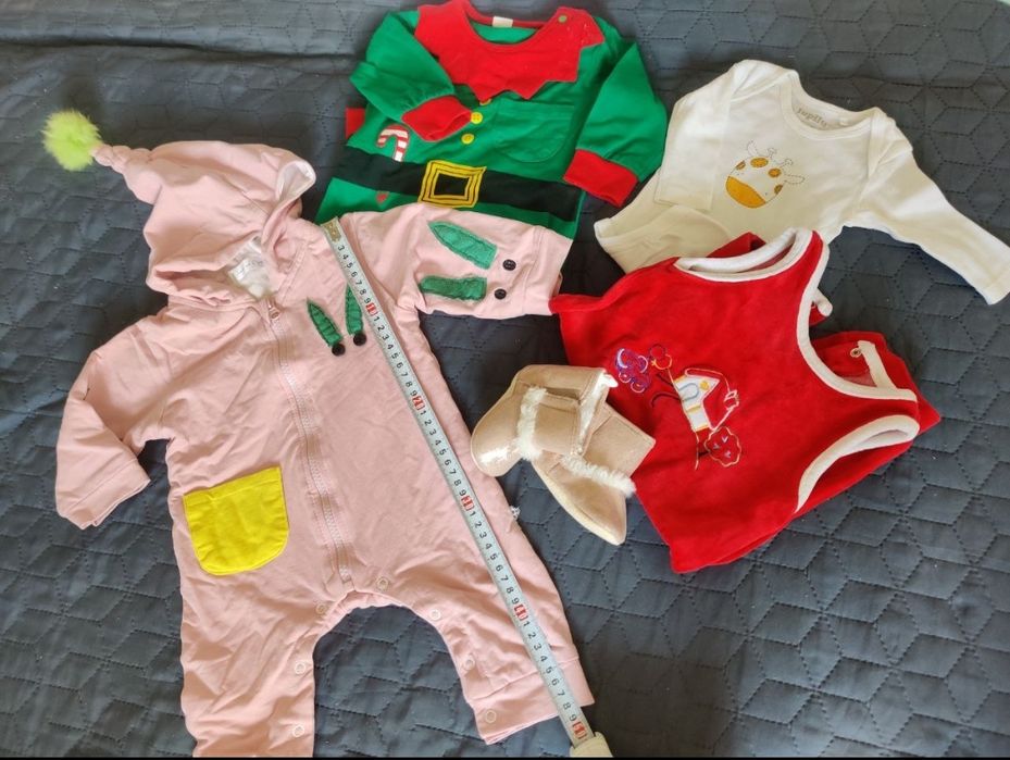 3-6 міс (62-68) новорічні костюми для фотосетів: Ельф Рожева мишка