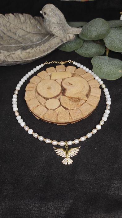 Чокер кольє намисто з натуральних каменів позолота