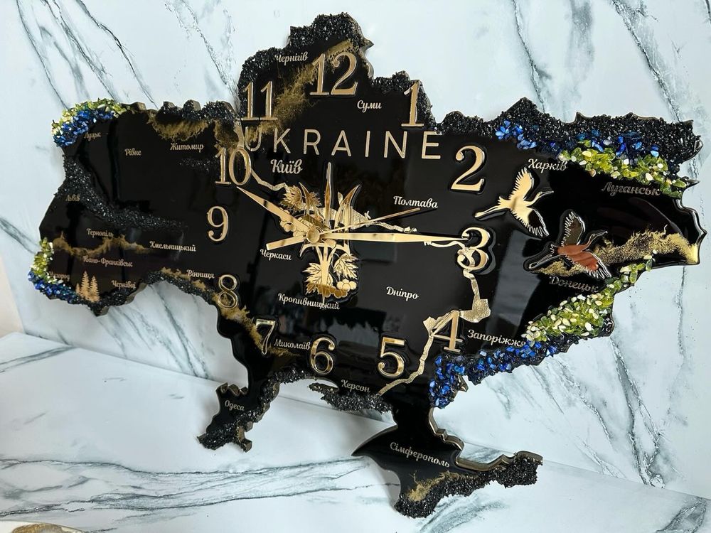 Годинник Україна з епоксидної смоли