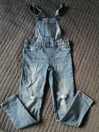 Spodnie jeansowe ogrodniczki r. 146