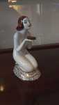 Porcelanowa figurka kończąca kobieta Bogucice Giesche