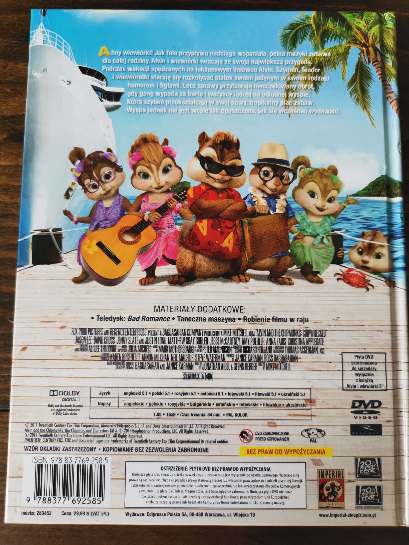 Alvin i wiewiórki 3, film na dvd